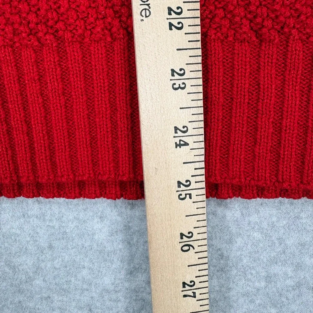 Vintage Crewneck Sweater Mens XL Red Textured Knit Long Sleeve Holiday Grandma
